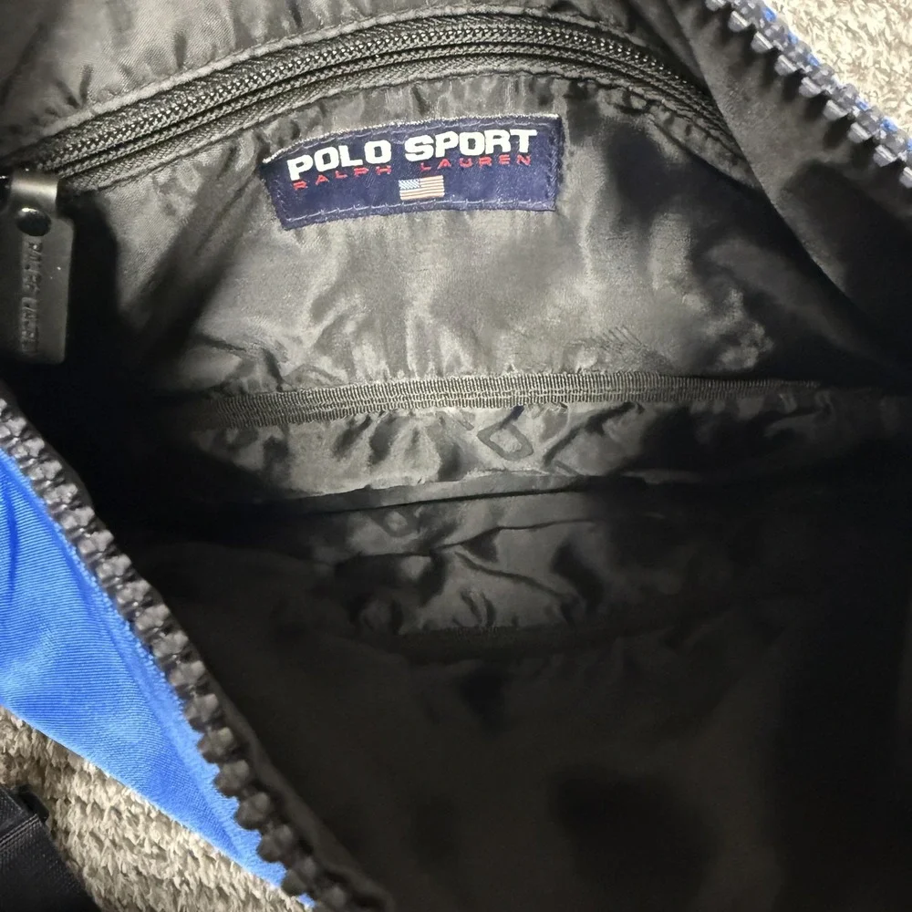Polo Sport Ralph Lauren Expandable Shoulder Bag Blue Black Nylon Crossbody